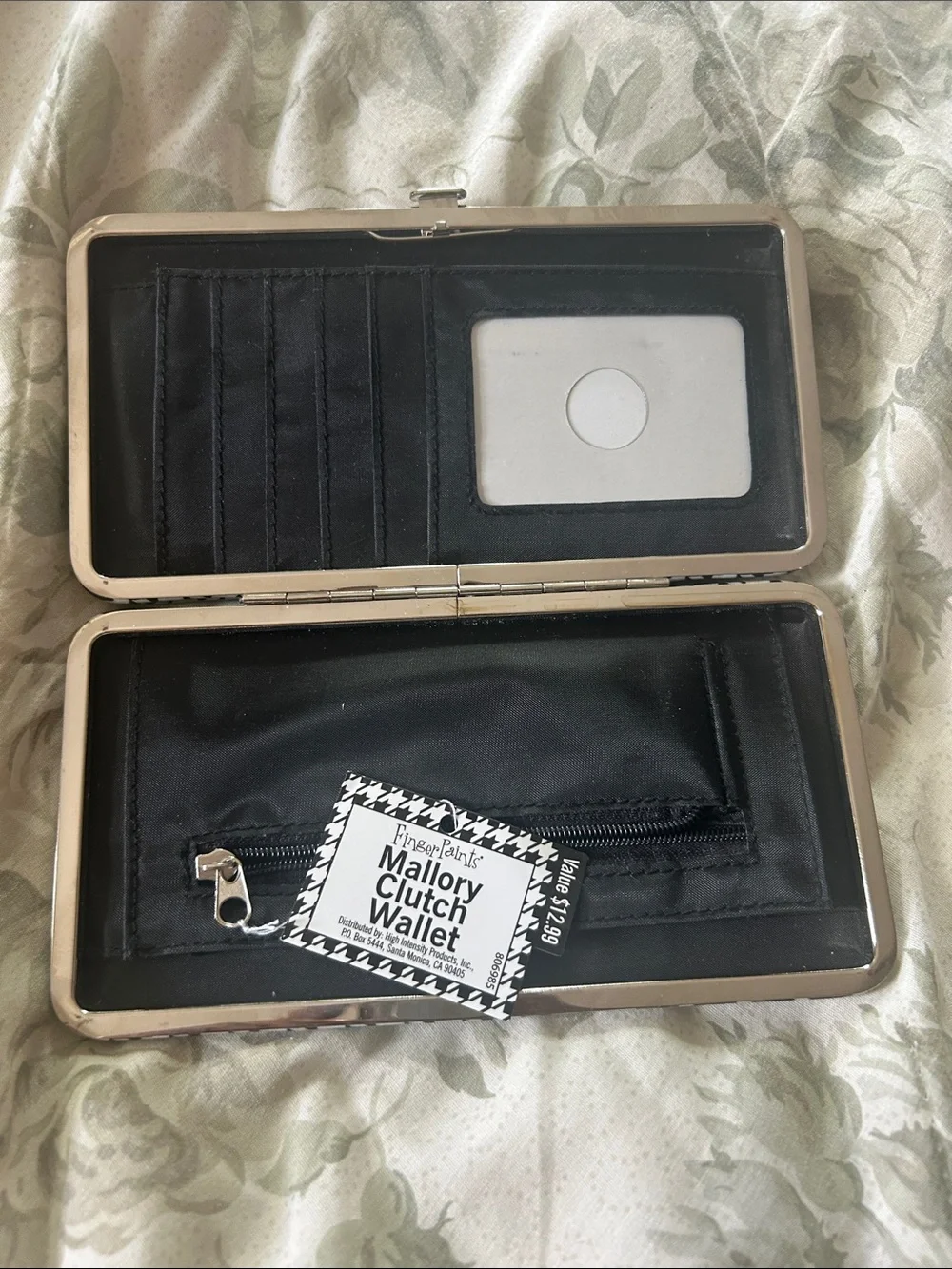 Mallory Clutch Black & White Houndstooth Wallet Case - Women Accessories